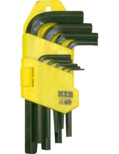 LLAVE ALLEN HEXAG. 1.5-10MM CORTA NE NIVEL 9 PZ