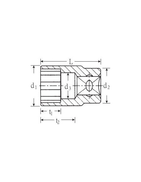 DADOS SPLINE-DRIVE 3/8" 45 AP 5/16