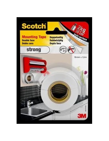 Rollo cinta doble cara SCOTCH montaje fuerte 19mm