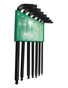 JUEGO 7 LLAVES TORX Y PUNTA BOLA T10-T40