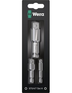 JUEGO ADAPTADOR LLAVE DE VASO 1/4 PULGADAS/1/2 PULGADAS 3 PIEZAS