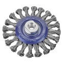 CEPILLO CIRCULAR INOX DE ALAMBRE TRENZADO CON TUERCA M14 Ø 125 MM Y FILAMENTO DE