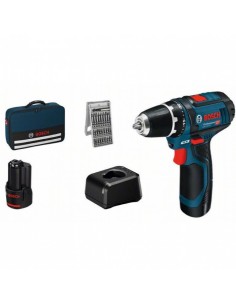 ATORNILLADOR GSR 12V-15 2 BAT 2.0AH + 10 ACCESORIOS + MALETIN CASE