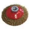 CEPILLO CONICO DE ACERO ONDULADO CON TUERCA M14 Y FILAMENTO DE Ø 0.30 MM (100X10