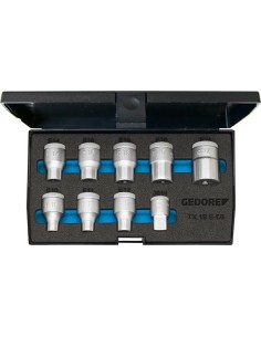 JUEGO LLAVES DE VASO 1/2 PULGADAS E10 HASTA E24 9 PIEZAS