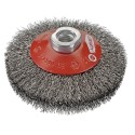 CEPILLO CONICO DE INOX ONDULADO CON TUERCA M14 Y FILAMENTO DE Ø 0.30 MM (125X10X