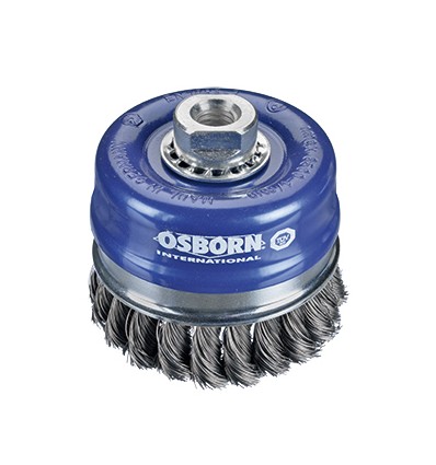 CEPILLO TAZA INOX DE ALAMBRE TRENZADO CON TUERCA M14 Y FILAMENTO Ø 0.35 MM (100X