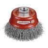 CEPILLO TAZA INOX DE ALAMBRE ONDULADO CON TUERCA M14 Y FILAMENTO Ø 0.30 MM (60X2