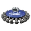 CEPILLO CONICO DE ACERO TRENZADO CON TUERCA M14 Ø 100 MM Y FILAMENTO Ø 0.35 MM