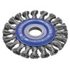 CEPILLO CIRCULAR INOX DE ALAMBRE TRENZADO CON AGUJERO DE 22,2 MM Y FILAMENTO DE