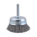CEPILLO TAZA ACERO LATONADO CON VASTAGO DE 6 MM Y FILAMENTO DE Ø 0.30 MM (50X17