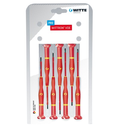 JUEGOS DE 7 DESTORNILLADORES DE PRECISION WITTRON VDE EN BLISTER DE PLASTICO (PL