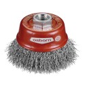 CEPILLO TAZA LATON DE ALAMBRE ONDULADO CON TUERCA M14 Y FILAMENTO Ø 0.30 MM (60X