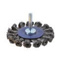CEPILLO CIRCULAR ACERO DE ALAMBRE TRENZADO CON VASTAGO DE 6 MM Y FILAMENTO DE Ø