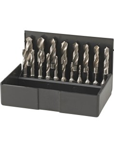 Juego puntas brocas espirales HSS 1-10mm de 19 pzas VÖLKEL