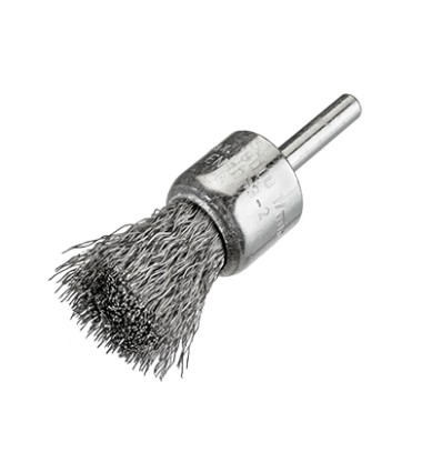 CEPILLO PINCEL INOX DE ALAMBRE ONDULADO CON VASTAGO DE 6 MM Y FILAMENTO DE Ø 0.3