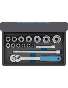 JUEGO VASO LLAVE DE VASO TC 19-MU-10 EN BOLSA TEXTIL PERFIL C 1/2 PULGADAS