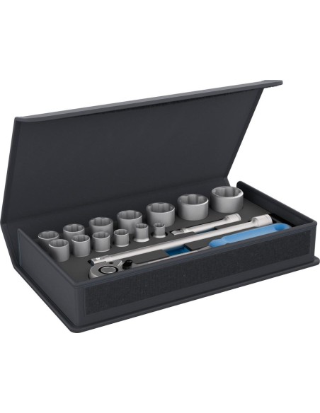 JUEGO VASO LLAVE DE VASO TC 19-MU-10 EN BOLSA TEXTIL PERFIL C 1/2 PULGADAS