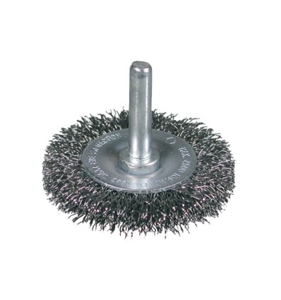 CEPILLO CIRCULAR ACERO LATONADO ONDULADO CON VASTAGO DE 6 MM Y FILAMENTO DE Ø 0.