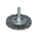 CEPILLO CIRCULAR ACERO LATONADO ONDULADO CON VASTAGO DE 6 MM Y FILAMENTO DE Ø 0.