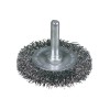 CEPILLO CIRCULAR ACERO LATONADO ONDULADO CON VASTAGO DE 6 MM Y FILAMENTO DE Ø 0.