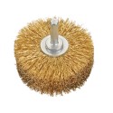 CEPILLO CIRCULAR ACERO LATONADO DE ALAMBRE ONDULADO CON VASTAGO DE 8 MM Y FILAME