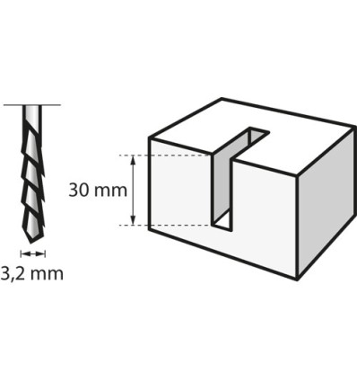 DREMEL 561 BROCA CORTE ESPIRAL 3,2 MM 26150561JA