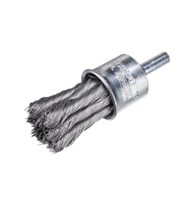 CEPILLO PINCEL ALAMBRE TRENZADO DE INOX CON VASTAGO DE 6 MM FILAMENTO Ø 0.15 MM