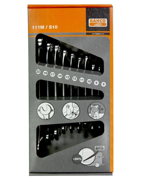 JUEGO LLAVES COMBINADAS 10P 111M/S10