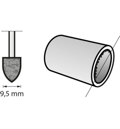 DREMEL 952 PUNTA AMOLAR 9,5 MM 3 UD