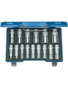 JUEGO VASO LLAVE DE VASO BI/HEXAGONAL 1/2 PULGADAS 10/32MM 15 UNIDADES