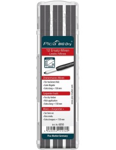 ESTUCHE CON 12 MINAS DE CARPINTERO BIG-DRY DE GRAFITO 2H