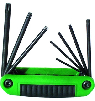 JUEGO 8 LLAVES TORX NAVAJA T8-T40