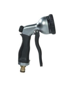PISTOLA RIEGO REGULABLE 8 FUNCIONES Y RACOR METALICO
