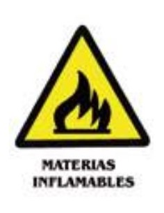 SEÑAL ADHESIVA 6X8 MATERIAS INFLAMABLES
