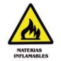 SEÑAL ADHESIVA 6X8 MATERIAS INFLAMABLES