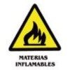 SEÑAL ADHESIVA 6X8 MATERIAS INFLAMABLES