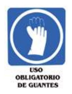 SEÑAL ADHESIVA 6X8 USO OBLIG. GUANTES