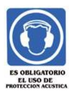 SEÑAL ADHESIVA 6X8 USO OBLIG. PROTECCION ACUSTICA