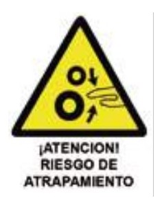 SEÑAL ADHESIVA 6X8 RIESGO ATRAPAMIENTO
