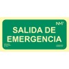 CARTEL SEÑAL 150X300MM LUMINISCENTE PVC SALIDA EMERGENCIA NO