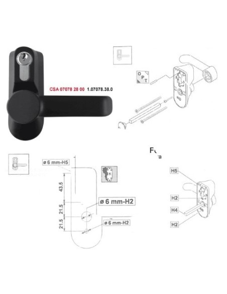 ACCIONAMIENTO TIRADOR C/LLAVE FAST 1. 07078.35.0