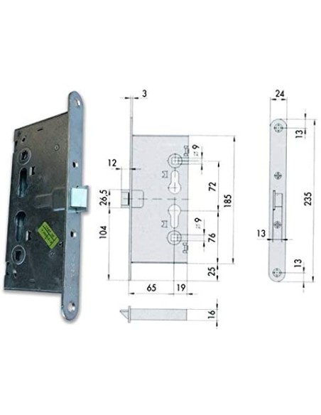 CERRADURA MITO PICAPORTE 43000.65E.0