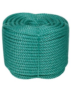 CUERDA PES 10MM 100 MT 4 CABLOS CABLEADA VERDE