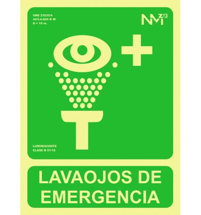 SEÑAL 224X300MM PVC LUMI LAVAOJOS DE EMERGENCIA RD14109