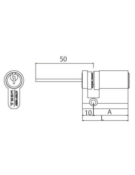 Cilindro con legüeta regulable 30x10 mm TE5R