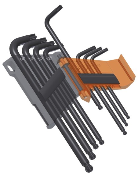 JUEGO 8 LLAVES CABEZA ESFERICA HUELLA TORX 97BTXL/SC8