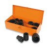 JUEGO 10 VASOS DE IMPACTO POLIGONALES 17-19-22-24-27-30-32-36-41-46MM