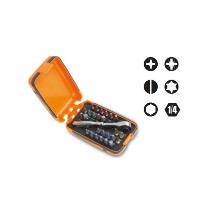 JUEGO 25 PUNTAS Y 2 ACCESORIOS EN CAJA METALICA 860/C27