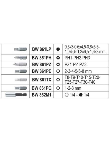 JUEGO 30 PUNTAS - PORTAPUNTAS BW 860EA/31